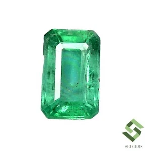 Smeraldo Naturale Certificato 7,50x5 mm Taglio Ottagonale 1,09 Cts Gemme Sciolte Non Trattate - Foto 1 di 6