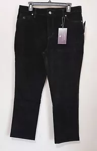 Gloria Vanderbilt Amanda gerades Bein Damen Cord schwarz Jeans Größe 16 kurz neu mit Etikett - Bild 1 von 6