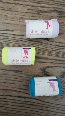 Girls Medium 7-10 tights- 2 footless tights pairs, 1 footed tight pair NIP - Image 1 of 2