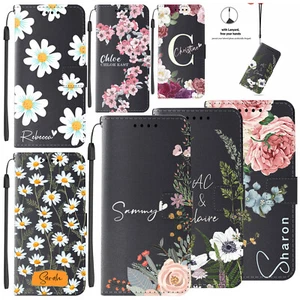 Funda de cuero tipo billetera con soporte para teléfono Samsung A36 A17 A06 S25 flores personalizada - Imagen 1 de 49