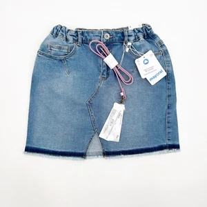 Mayoral Girls Size 16 Denim Jean Skirt with Pink Metallic Belt Adjustable Waist - Picture 1 of 8