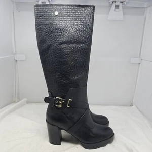 Stivali Diesel Libec donna taglia 7,5 pelle nera casual eleganti al ginocchio nuovi senza scatola - Foto 1 di 12