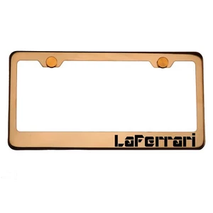 Rose Gold License Plate Frame LaFerrari Laser Engraved Aluminum Screw Cap - Picture 1 of 8