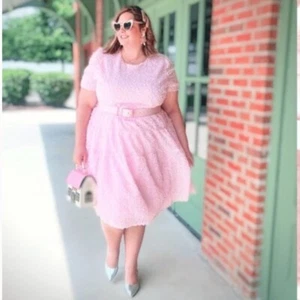 NWT Halogen X Atlantic-Pacific Floret Pink Ballerina Midi Dress Size 2X - Picture 1 of 16
