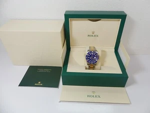 Rolex SS/18K YG piatto blu Submariner ceramica data 116613 serie "casuale" 40mm - Foto 1 di 13