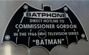 CUSTOM 1966 BATPHONE DISPLAY PLACARD PLAQUE BATMAN TV SERIES - Picture 1 of 2