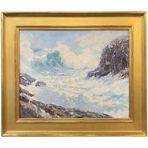 George J. Stengel Marine Oil Painting with Ocean Waves, The Breaker - Imagen 1 de 9