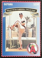 1994 NOLAN RYAN Guyana Stamp Farewell Collection Card #4 ANGELS