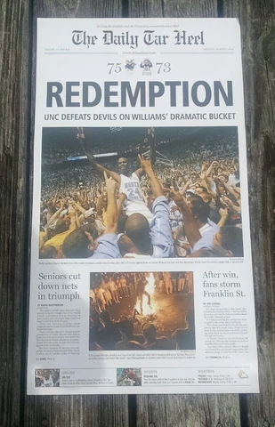 UNC TAR HEELS 2005 BEATS DUKE/ CLINCHES ACC REGULAR SEASON DTH POSTER/NCAA CHAMP Cover
