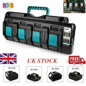 Cargador de batería rápido de 4 puertos Li-ion para Makita DC18SF RCT 14,4 V-18 V LXT BL14 BL18 - Imagen 1 de 11