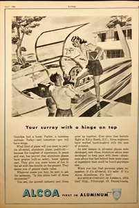Avión de aleación de aluminio Alcoa 1946 niña bonita anuncio impreso vintage - Imagen 1 de 6