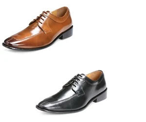 LIBERTYZENO Mens Genuine Leather Classic Look Oxford Formal Lace- Up Shoes - Picture 1 of 11