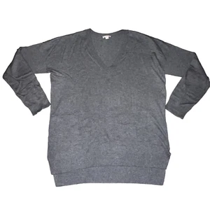 Gap Grey Ladies Merino Wool Mix V Neck Jumper Medium *bnwot* oversized 2010s vtg - Picture 1 of 24