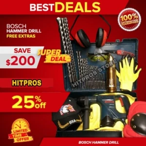 BOSCH 11239 VS HAMMER DRILL, L@@K, PREOWNED, FREE THERMO, EXTRAS, FAST SHIP - Picture 1 of 11