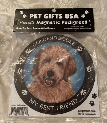 Pet Gifts USA Magnetic Dog Magnet Goldendoodle My Best Friend Great For Cars - Image 1 of 3
