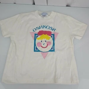 Vintage Oshkosh B'Gosh 90s Child Girl Spellout Logo Kids T Shirt NEW 6X USA - Picture 1 of 4