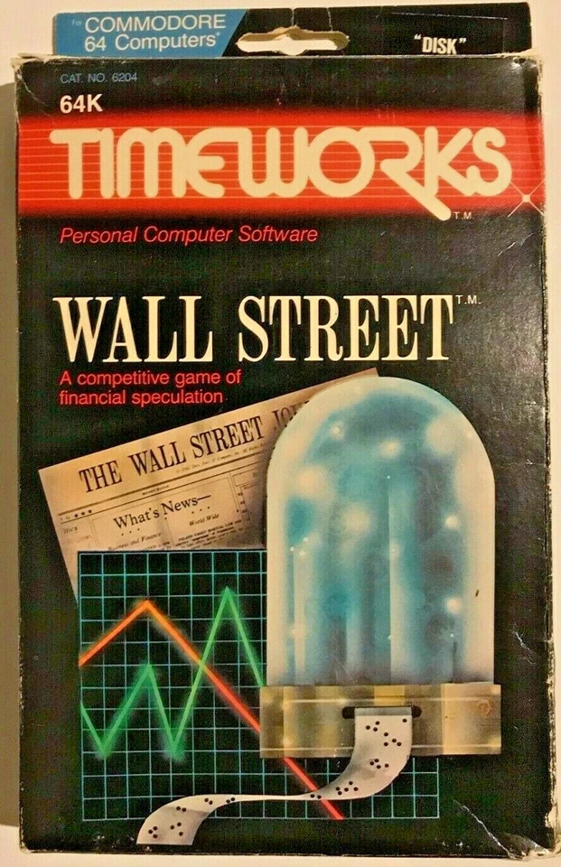 Wall Street 1983 Timeworks for Commodore 64 Vintage Video Game - Image 1 of 4