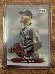 2024 Topps Stadium Club Chrome #154 Pablo Lopez /30 SSP TWINS - Picture 1 of 3