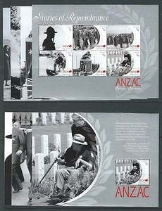 NEW ZEALAND 2010 ANZAC SCENES OF REMEMBRANCE SET 7 BOOKLET PANES UNMOUNTED MINT - Picture 1 of 1