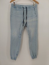 Bullhead Denim Mens Jeans Joggers Size M Blue Elastic Waist Skinny Leg