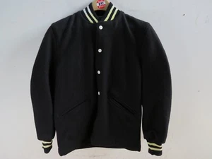 Vintage DeLong Lettermans College Jacke schwarz/weiß Größe 16 neu aus altem Lagerbestand - Bild 1 von 8