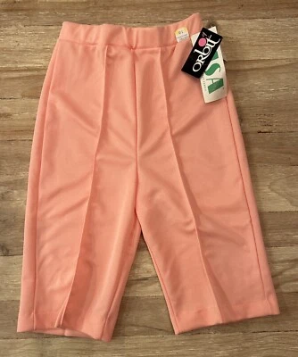 Pantalones Cortos Orbit Vintage Años 60/70 Mujer 10 Melocotón Tiro Alto Bermudas Costura Cosida NUEVO Foto 1 de 4