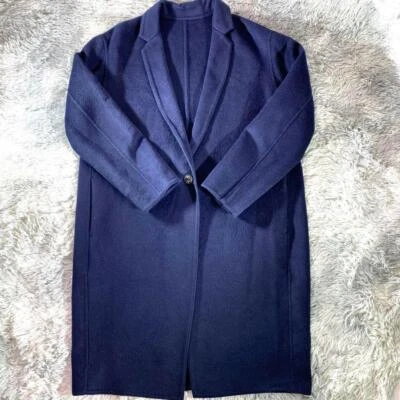 Uniqlo Chester Coat Men Japan L Size/US M Size Navy Wool - Image 1 of 4