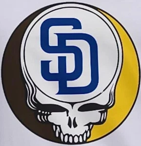 (3) San Diego Padres Grateful Dead Stealie Skull Vinyl Stickers 3x3 Decals - Picture 1 of 1