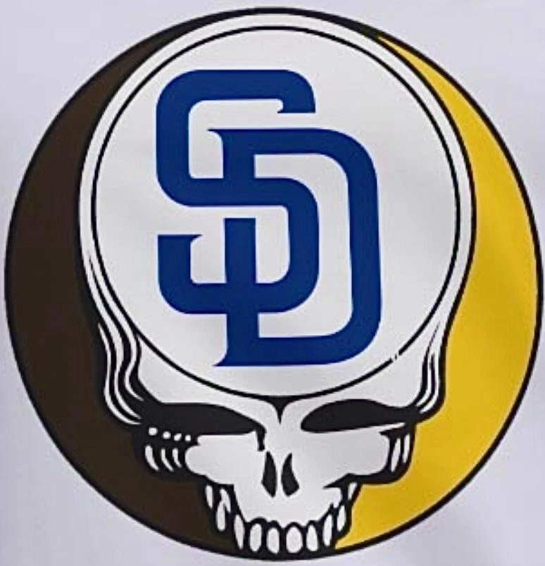 (3) San Diego Padres Grateful Dead Stealie Skull Vinyl Stickers 3x3 Decals - Image 1 of 1