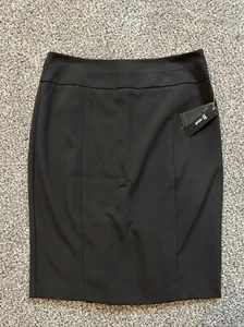 B-Wear Byer California Pencil Skirt Size 9 Black Ruffle Back Knee Length Career - Picture 1 of 11
