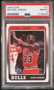 Michael Jordan 1988-89 Fleer Basketball #17 PSA 8 (NM-MT) HOF Chicago Bulls