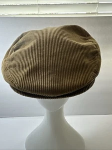 Vintage Stetson Corduroy Flat Hat Gold Brown Made in USA Golf Hat Cap Small - Picture 1 of 12
