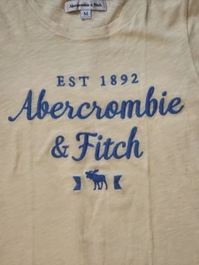 Vintage Abercrombie Fitch Shirt Size M Yellow Baby Tee Cute Y2K - Picture 1 of 10