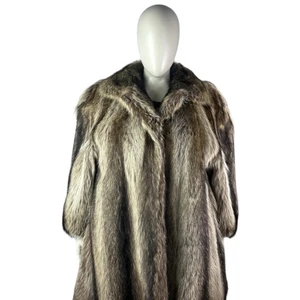 Waschbär Swing Mantel, Übergröße Gr. 4XL, zertifiziertes Vintage Fell mit Aufbewahrungstasche - Bild 1 von 8