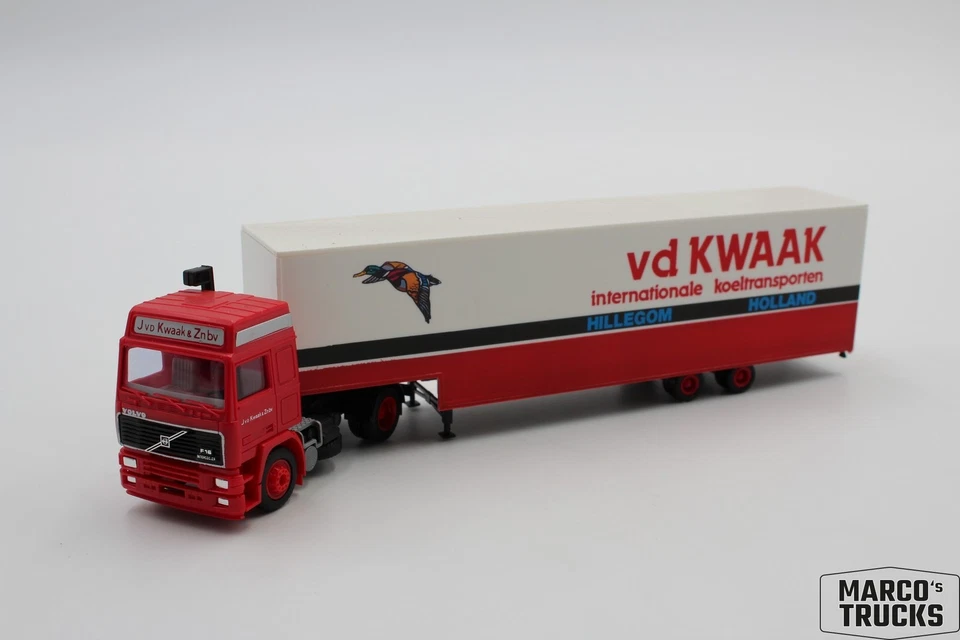 Herpa 沃尔沃 F16 盒半挂车 "vd Kwaak Hillegom Holland" 1:87 /H25811 — 第 1/1 张图片