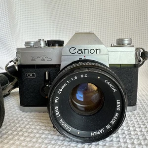 Canon FTb QL 35mm SLR Film Camera with 50 mm Lense Untested - Picture 1 of 13