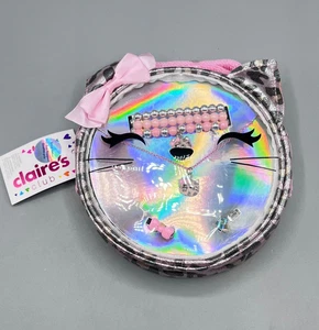 NEW Claire’s Club Kitten Crossbody Bag Holographic w/Jewelry Set, Christmas Gift - Picture 1 of 9