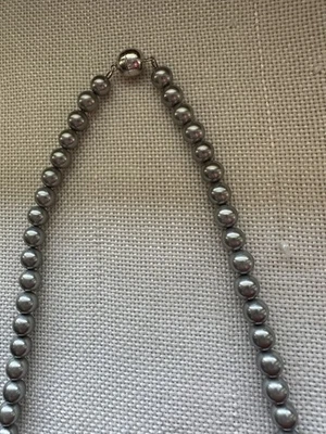 Perlen Collier 44 cm Silbergrau - Bild 1 von 3