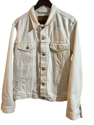 Chaqueta de Jean Levis Trucker Mediana Marfil Denim Bolsillos Abotonados Clásica Foto 1 de 4