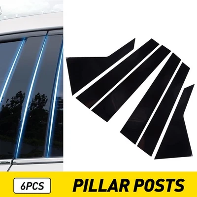 6x Black Pillar Posts Cover Door Trim For HYUNDAI GENESIS G80 2015-2022 Sedan — 第 1/4 张图片