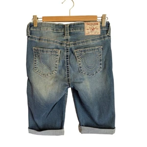 Short True Religion Riley longueur genou femme 29 bermuda streetwear denim été - Photo 1/6