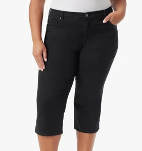 GLORIA VANDERBILT Amanda Womens PLUS Black CAPRI Pants 24W NWT - Picture 1 of 3