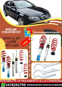 🎀Art.3980 Redline Kit assetto sportivo a ghiera adatto per Audi A3 8P 1.9TDi🎀 - Imagen 1 de 6