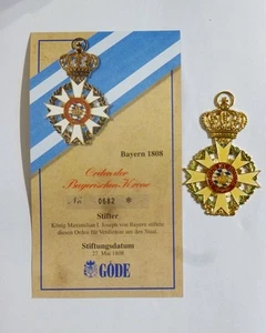 Orden Abzeichen Göde Bayern 1808 Orden der Bayerischen Krone - Bild 1 von 1