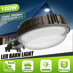 LED Outdoor Security Area Lighting Dusk to Dawn 100W LED Barn Wall Lights IP65 - Picture 1 of 12