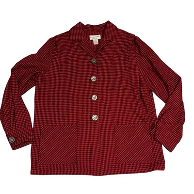 Pendleton Women’s Light 49er Jacket Medium 100% Wool Red Black Houndstooth - Image 1 of 4