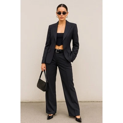 Dolce & Gabbana D&G Y2K Black Pink Pinstripe Blazer 38 Tailored Satin Lined - Image 1 of 4