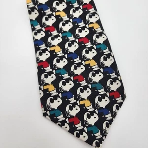 Vintage Peanuts Snoopy is Joe Cool Neck Tie Sunglasses 100% Silk Multicolor USA - Picture 1 of 6