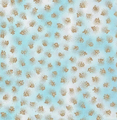 Fabulosas impresiones de patas de gato Laurel Burch felinos tela aguamarina pálida por FQ - 1/4 YD Foto 1 de 4