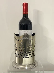 Antique c. 1910 Silver Plated Pierced Wine Bottle Holder William Suckling & Sons - Picture 1 of 20